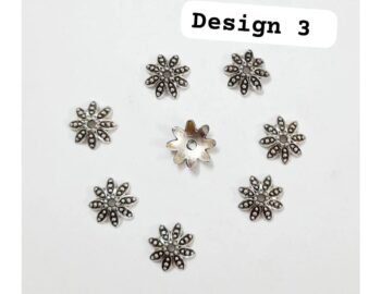 Antique Bead caps -Silver design 3