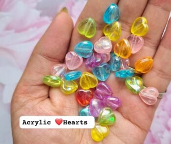 Acrylic Colour Beads -Hearts
