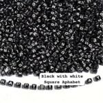 Aphabet square beads -Black base