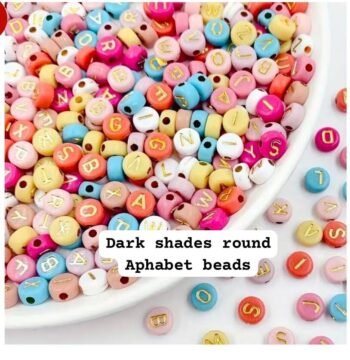Alphabets beads -Dark multi colours