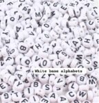 Alphabets beads round -white  base