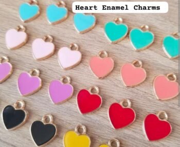 Heart Enamel  Charms