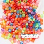 Alphabets  square beads -Neon colours
