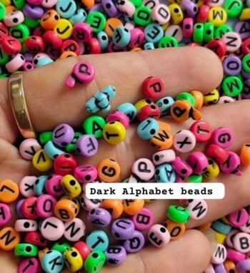 Alphabet Beads -Dark round beads -2