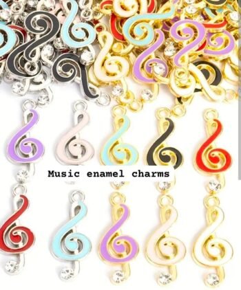 Music enamel Charms