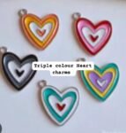 Triple Colour Heart charms -3