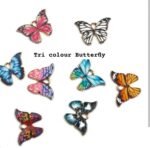 Tri colour Butterfly enamel Charms