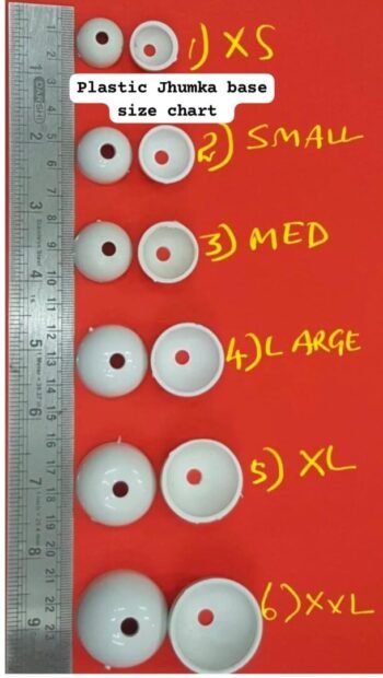 Plastic Jhumka Bases-Size chart